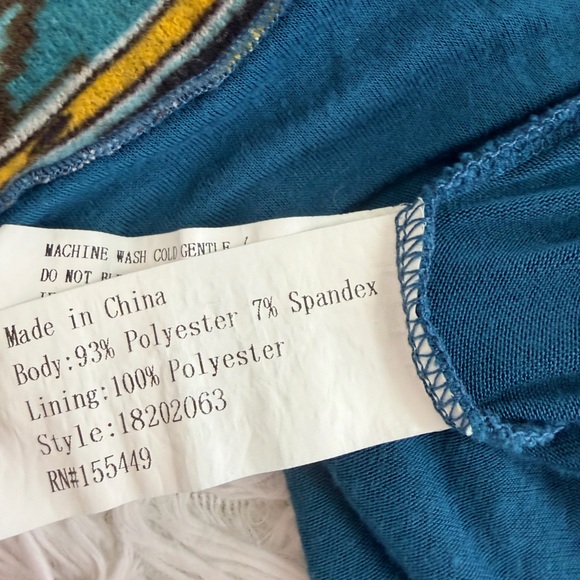 Catchfly Studio Tribal Print Split Back Long Sleeve Top - XXL - Picture 7 of 7